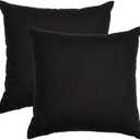Cotton Throw Pillow Covers Black 24"x24" Set of 2 Decoration Gifts Zippered Throw Pillow Covers for Couch Sofa and Living Room - Outdoor & Indoor Square Pillow Cases -(Covers Only)