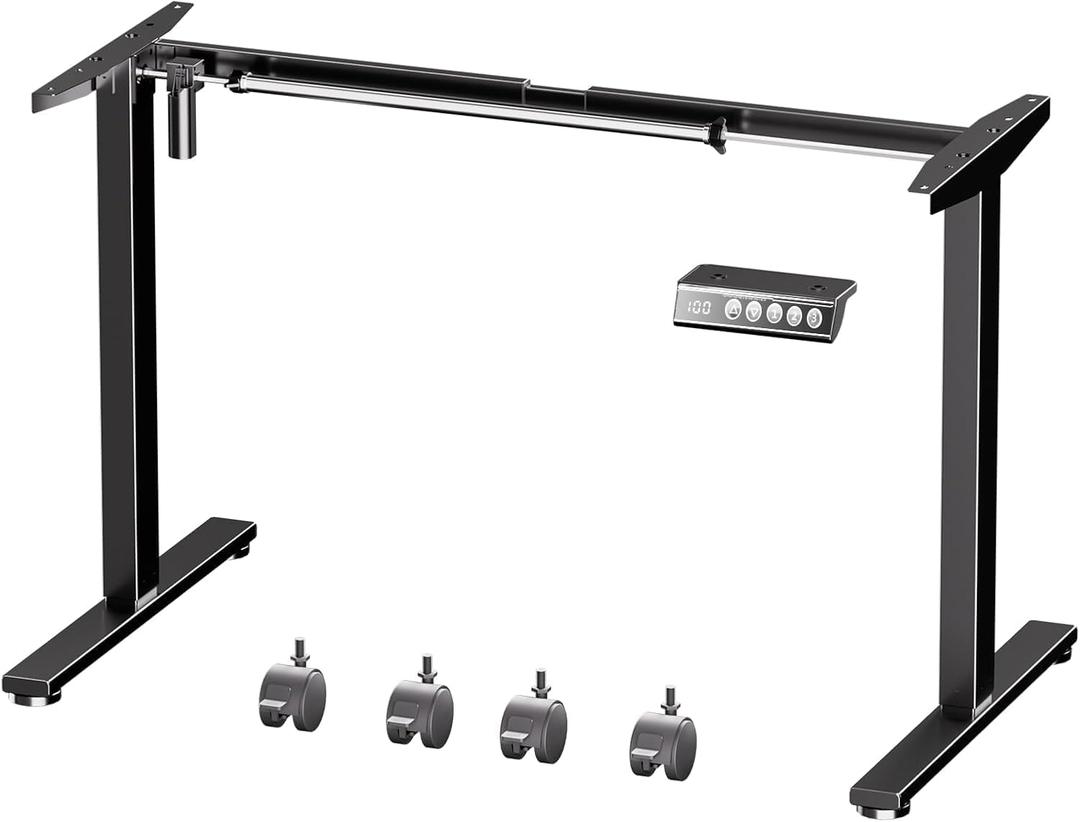 XINYAO Electric Standing Desk Frame Height Adjustable Legs for Table Tops with 176 lbs Capacity Sit Stand Desk Base with Memory Controller Black Frame Only for Workstation Home Office