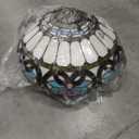 16 Inch Baroque Lamp Shade Replacement Only Tiffany Style Stained Glass Lampshade Retro Pastoral Lamp Cover Accessories Fit for Table Lamp Pendant Light Ceiling Light Floor Lights,Blue a