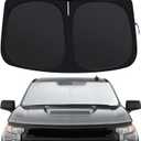 Windshield Sun Shade for Chevrolet Silverado 1500 2014-2025, Front Window Shades Custom Fit for Chevy Accessories, Foldable Car Sun Shield with Steering Wheel Sunshade to Block UV Keep Car Cool