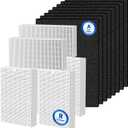 HPA100 HEPA Filter Replacement for Honeywell Air Purifiers, Compatible with HPA100,HPA094, HPA104, HPA105 HPA3100, HPA5100, 6 HEPA R Filters and 8 Pre-Cut A Carbon Pre-filter,Part No. HRF-ARVP100