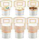 Suclain 24 Pieces Basketball Hoop Snack Cups Basketball Party Decorations Paper Party Supplies Paper Snack Cups Disposable Treat Food Bowls for Ball Themed Birthday Favors
