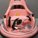 ELEMARA Bumper Car for Kids,1.9mph Max,12V Toddler Ride on Toys with Remote Control,2-Speed,2 Playing Modes,360 Degree Spin,Bumping Toy Gifts W/Bluetooth,5 LED Lights Modes,DIY Stickers,Pink