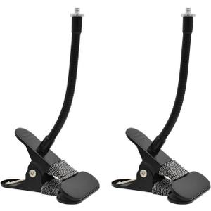 Holicfun Clip Mount for Ring, Blink, Eufy, Google Nest, Wyze, and Arlo Indoor Outdoor Cameras, 15cm Gooseneck Arm, Flexible Adjustment, Strong Clamp, Black, 2-Pack, Short Arm (2-Pack)