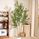 Olive Tree 8FT Fake Tree Faux Plants Indoor with Pot Artificial Tree Nearly Natural Olive Branches and Fruits for Living Room Home Office Decorations