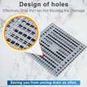INVIHUG,25 Pack, Disposable Shower Drain Hair Catcher Mesh Stickers,Disposable Hair Drain Catcher. (4.1inch Square)