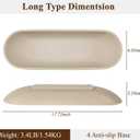 Enhanced Long Large Decorative Bowl for Home Decor - Long Dough Bowl for Table Centerpieces 17.72"W x 2.24"H - Beige Minimalist Design Dough Decor Bowl for Coffee Table, Dining Table Centerpiece, Extra Long