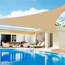 Sun Shade Sail Triangle 8' x 8' x 8' UV Block Canopy for Patio Backyard Lawn Garden Outdoor ActivitiesSand