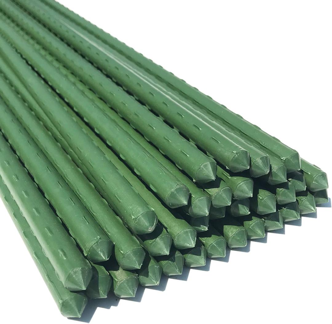 WAENLIR Garden Stakes 57 inch 4.8Ft Sturdy Plant Sticks/Support, Tomato Stakes, Pack of 30