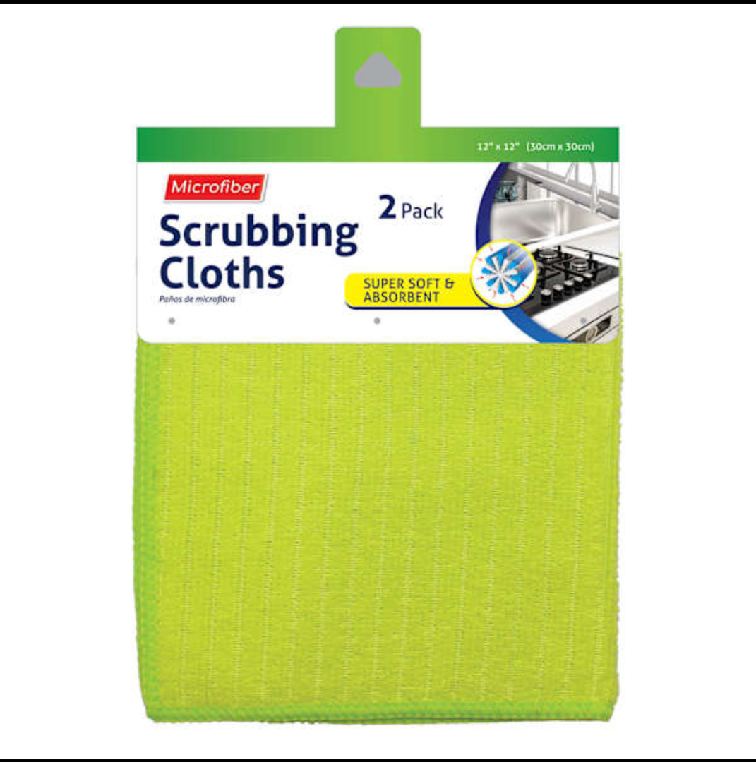 2-Pack Microfiber Scrubbing Cloths