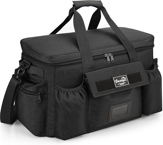 Youngoa Large Lunch Box for Men Women Adult Insulated Soft Sided Cooler 30 Can Leakproof Lunch Bag Collapsible for Work Travel Camping Beach, 18L (Black-No Luggage Strap)