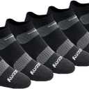 Saucony Men's RunDry Mesh Ventilating Comfort Fit Performance No-Show Socks, Available in M-XXL (6, 12, 18 Pairs) (Black)