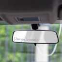 2 x Rearview Mirror Sticker I Love You Drive Safe 3PCS Vinyl Car Decal Interior Mirror Accessories Drive Safe Message (Silver)