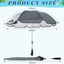 Buryeah 2 Pcs Automatic Chair Umbrella with Universal Clamp 44" UPF 50+ Portable Clamp on Beach Chair Adjustable Wheelchair Umbrella for Outdoor Patio Parasol