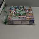 eeBoo Piece & Love: Christmas in The Square - 1000 Piece Puzzle, 23" Square Adult Jigsaw, Cozy Small Town Holiday Winter Scene, Image Reference Insert