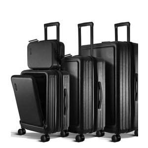 Hard Shell Luggage Sets with Spinner Wheels 4 Piece, Expandable Large Suitcases with TSA Lock, Travel Large Suitcase Set, Black Luggage Set
