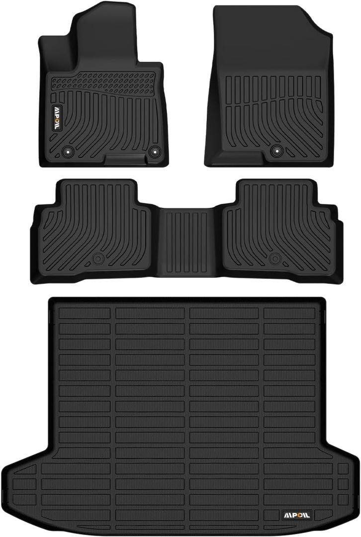 AIPOIL® Floor Mats & Cargo Liner Set for 2022 2023 2024 2025 Hyundai Tucson Hybrid All Weather Protection TPE Anti-Slip Car Full Set Custom Car Mats Accessories - Black