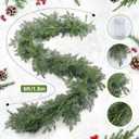 6 Pcs 6 ft Christmas Cedar Garland with LED Lights Realistic Artificial Faux Greenery Pine Garland for Christmas Winter Mantel Table Fireplace Outdoor Indoor Holiday Seasonal Decor