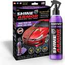 Car Wax Spray and Ceramic Coating for Cars - 3 in 1 Waterless Car Wash and Detailing - Quick Effect Coating Agent for Car - High Gloss Car Coating Spray, Shiny Car Stuff by Shine Armor - 8FlOz