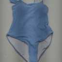 ANRABESS Womens One Piece Swimsuit 2025 Summer Solid Square Neck Tummy Control Modest Full Coverage Ribbed Bathing Suits (Medium, Sky Blue)