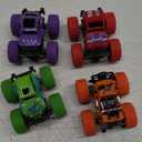 Monster Truck Toys - Friction Powered Toy Cars Push and Go Vehicles for Toddlers Kids Best Christmas Birthday Party Gift for Boys Girls Aged 3 and Above 4-Pack