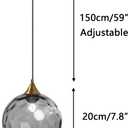8 Inch Smoke Gray Glass Pendant Light Bronze Gold E26 Fixture Vintage Indoor Lighting Kitchen Island Dining Room Bedroom Living Room Ceiling Mount (Smoke Gray, 7.9inchs)