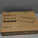 Bonsenkitchen Vacuum Sealer Machine, Stainless Steel Food Sealer Vacuum Sealers with 100 Bags & 1 Roll Bag, 5 Food Vacuum Modes, Built-in Cutter & Bag Storage, Silver-Black