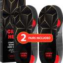 2 Packs of Work Pro Comfort Insoles - Shock Absorption - Low Arch - Cushioning Anti Fatigue Shoe Insert Men Women - Non-Slip - Soft Comfortable Work Boot Insoles - Foot Pain Relief (L, Black)