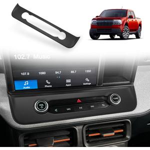 Muslogy Compatible with Ford Maverick Trim Piece Around Radio Controls Center Console Radio Multimedia Control Volume Knob Trim Cover 2022 2023 2024 2025 Accessories (Matt Black)