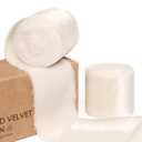 4 x Vitalizart Cream White Ribbon 1.5" Silky Velvet Ribbon Handmade Frayed Edges for Glossy Gift Wrapping Christmas Tree Ornaments Wreath Garland Holiday Decorations 5 Yd Total Ivory