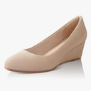 Ankis Black Nude Silver Gold Wedges for Women, Low Heel Women's Wedge Comfortable Closed Toe Women Pumps Dress Shoes -2Inch, Size: 6