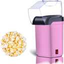 Nostalgia Hot Air Popcorn Popper Maker, 1200W Electric Pop Corner Machine, 16 Cups, 3 Minutes Done, Fully Automatic Healthy No Oil and No Sugar Corn Popcorn Machine (Pink)