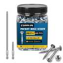 600Pcs #8 x 1-1/4 Inch Pocket Hole Screws, 2 Drive Bit(150MM&50MM) Included, Interior Pocket Screw, Zinc Coated, Coarse Thread, Square Drive Washer Head.