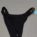 Aqua Eve Women Cheeky Bikini Bottom Brazilian High Cut Swim Bottom Low Rise Bathing Suit Bottom (Medium, Black)