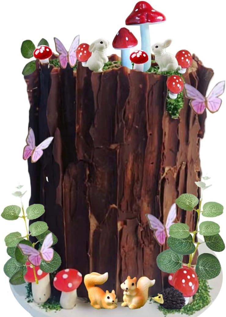 Woodland Animal Cake Toppers Forest Mushroom Cake Decor for Baby Shower Birthday Woodland Theme Party Decorations