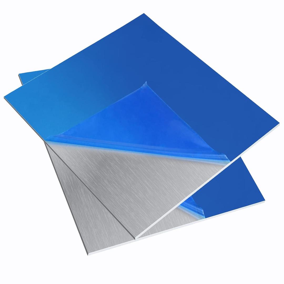 2 Pieces 6061 T651 Aluminum Sheet Metal 6X 6x0.02(24Gauge) Inch Rectangle Metal Plate, 0.5mm Aluminum Sheet, Plate for Crafting, Industry