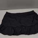 Tempt Me Women Black Ruched Ruffle Swim Skirt - 2025 Mid Rise Tummy Control Bikini Swimsuit Bathing Suit Skirt Bottom L