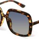 miyya Oversized Polarized Sunglasses Women, Trendy Retro Sun Glasses for Women 2025, Oversized Shades (Tortoise/Blue, 3 Pack)