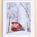 Egofine 16x20 Poster Frame Solid Wood Frame with Plexiglass Matted for 11x14/12x16 for Wall Mounting Hanging Picture Frame Vertically or Horizontally, Natural Wood