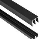 Aluminum Sliding Door Track Set for 1/4" Thick Panels Glass Cabinet Door Window Sliding Track, Size 36 x 0.79 inches (Black), 36in-1set