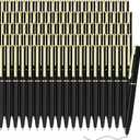 Teling 72 Pcs Small Ballpoint Pen Mini Pens Bulk 4 Inch Short Small Tiny Black Ink Ballpoint Writing Tool for Notebook Pockets Signature Notepads School Office(Black, Gold,Classic Style)