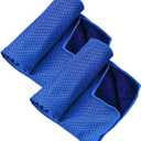 Pack of 2 Cooling Towel, Foldable Portable Microfiber Soft Breathable Absorb Ice Chilly Towels for Neck and Face for Sports Travel Yoga Golf Gym Camping Running Fitness Workout (Royal Blue)