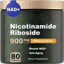 NAD+ Supplement - Liposomal Nicotinamide Riboside 900mg Resveratrol Quercetin - Organic NAD Supplement for Anti-Aging, Energy, Focus - 80 Capsules, BB 10/10/2026