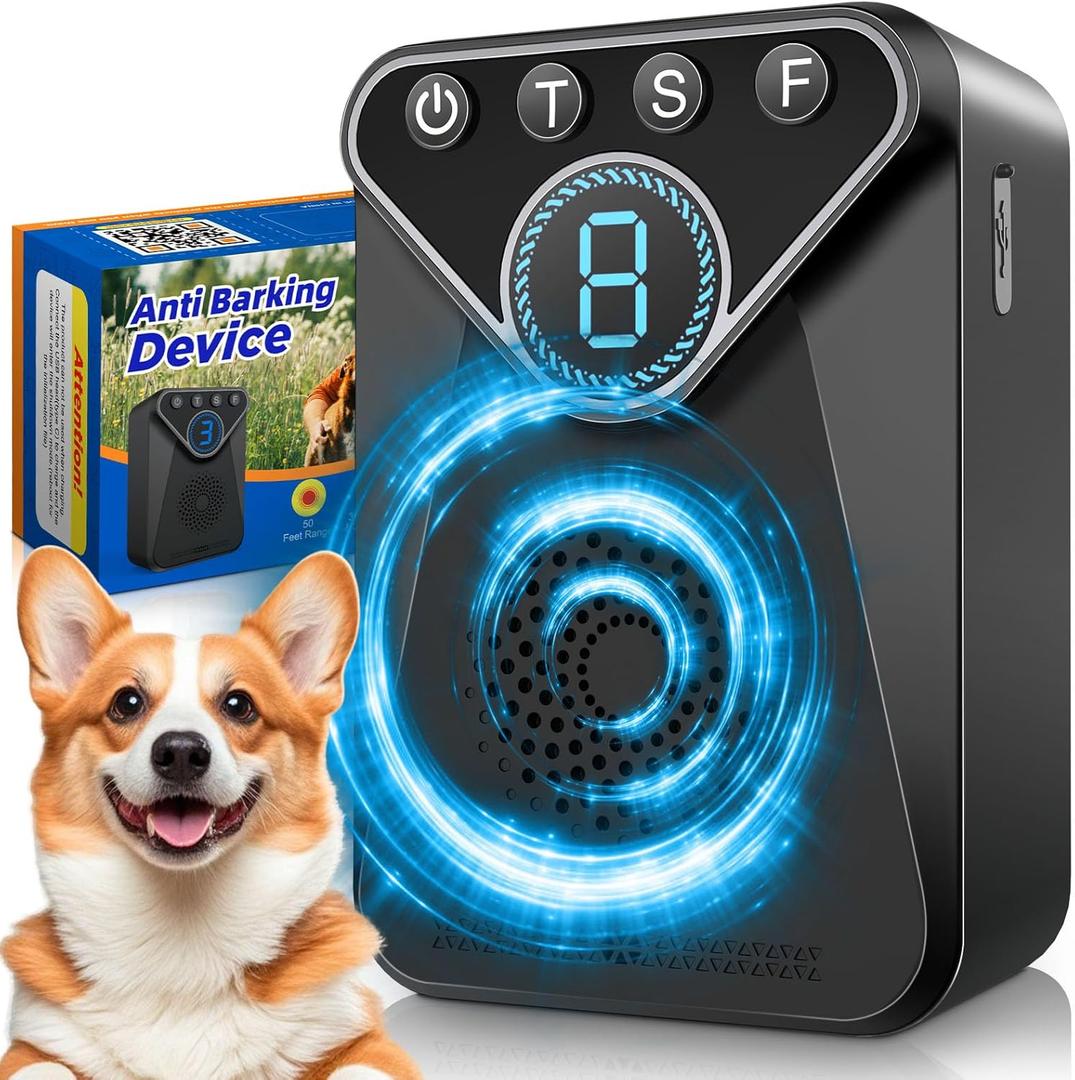 Anti Barking Device for Dogs, Ultrasonic Dog Bark Deterrent Device with 9 Modes 33 FT Range, Rechargeable Barking Control, Safe Humane Dog Barking Deterrent Devices Barking Silencer for Indoor&Outdoor