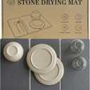 Sisher Stone Dish Drying Mat For Kitchen Counter, Large Quick Dry Stone Drying Mat,Easy To Store,Foldable Diatomaceous Earth Drying Stone,For Dishes ,Bottles, Cups, Match (24"  16" Dark Gray)