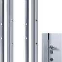 4 Pack 12 Inch Steel Door Latch Guard Plate Constructed Latch Shield Gray Painted Swing in Doors Plate Cover Protector for Security Strike Against Forced Entry Easy to Install