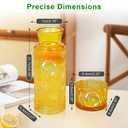 21.6 Oz Glass Carafe with Lid, Elegant Bedside Water Carafe and Glass Set - Amber