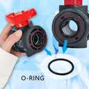 PVC Union Ball Valve, 1" Inch (DN25) True Union Full Flow Ball Valve with ASTM EPDM O-ring, Slip Socket, Full Port for Water System