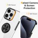 Tnarru Designed for iPhone 15 Pro Max Case with Stand [Magnetic Ring Holder Kickstand] Soft TPU Bumper Non-Yellowing Anti-Scratch Lightweight Slim for iPhone 15 Pro Max Case Black and Clear