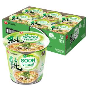 Nongshim Soon Cup Noodle Soup, Veggie, 2.6 Ounce (Pack of 6), BBD 02/10/2027